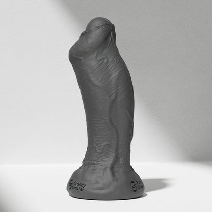 GreedyCluster RAPPER DILDO realistic silicone dildo in Charcoal, side view