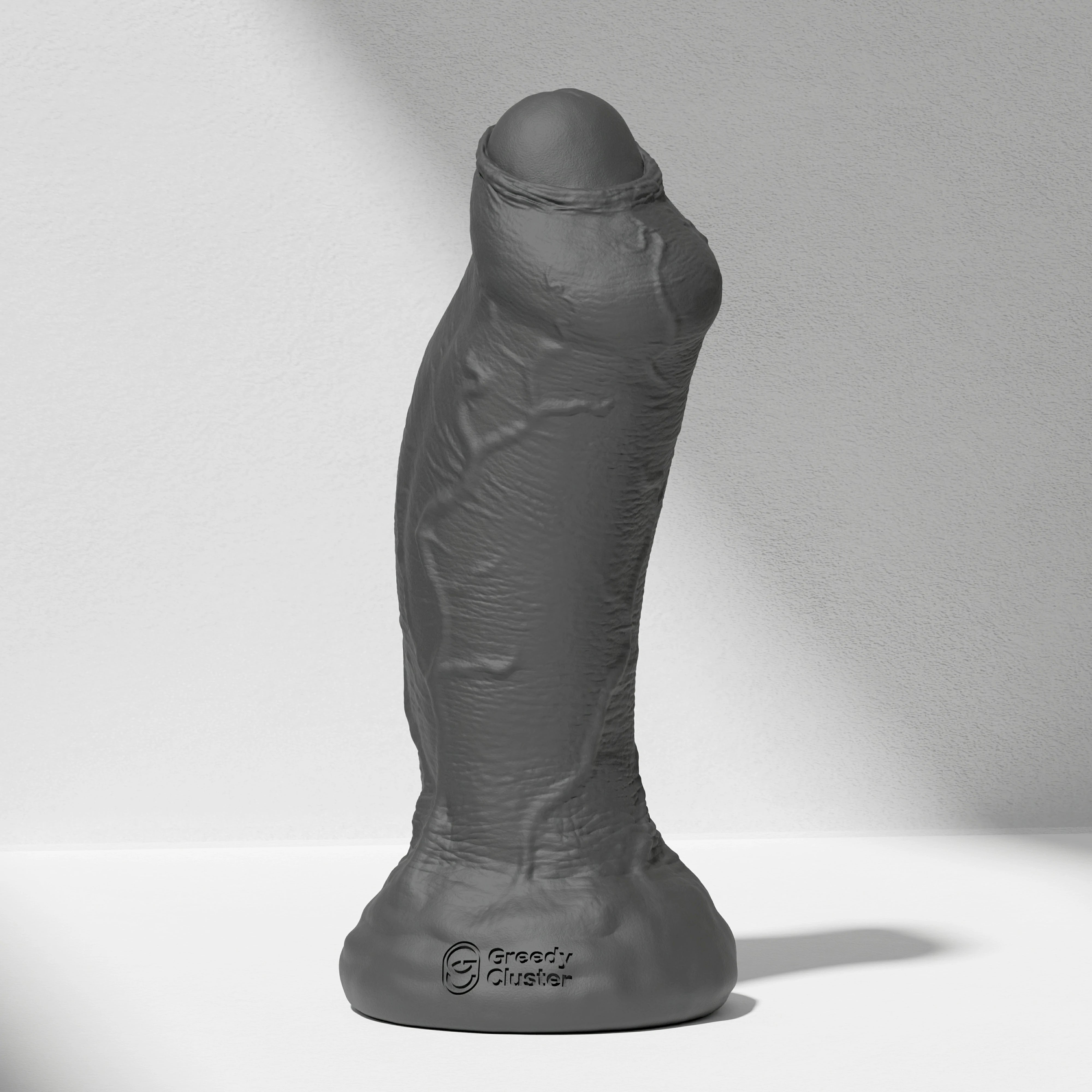 GreedyCluster RAPPER DILDO realistic silicone dildo in Charcoal with base detail