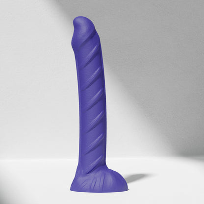 GreedyCluster REBAR DILDO curved steel-wand silicone dildo in Azure