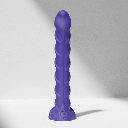 GreedyCluster REBAR DILDO curved steel-wand silicone dildo in Azure
