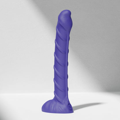 GreedyCluster REBAR DILDO curved steel-wand silicone dildo in Azure