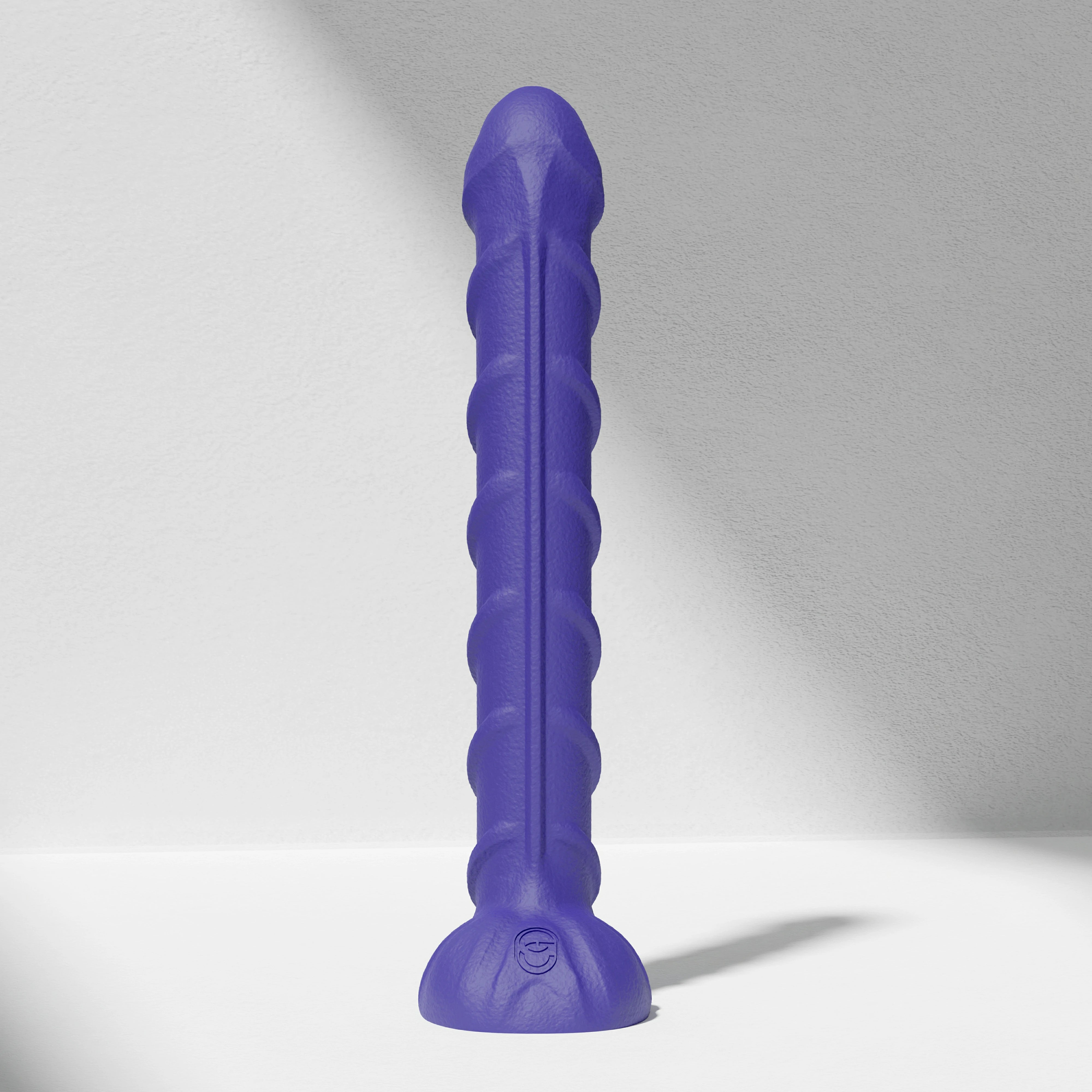 GreedyCluster REBAR DILDO curved steel-wand silicone dildo in Azure