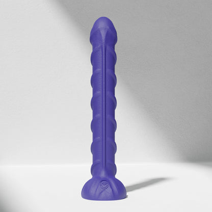 GreedyCluster REBAR DILDO curved steel-wand silicone dildo in Azure