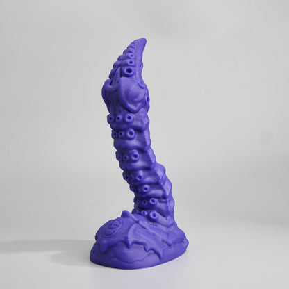 GreedyCluster STINGER scorpion tail fantasy silicone dildo, Azure biomechanical design