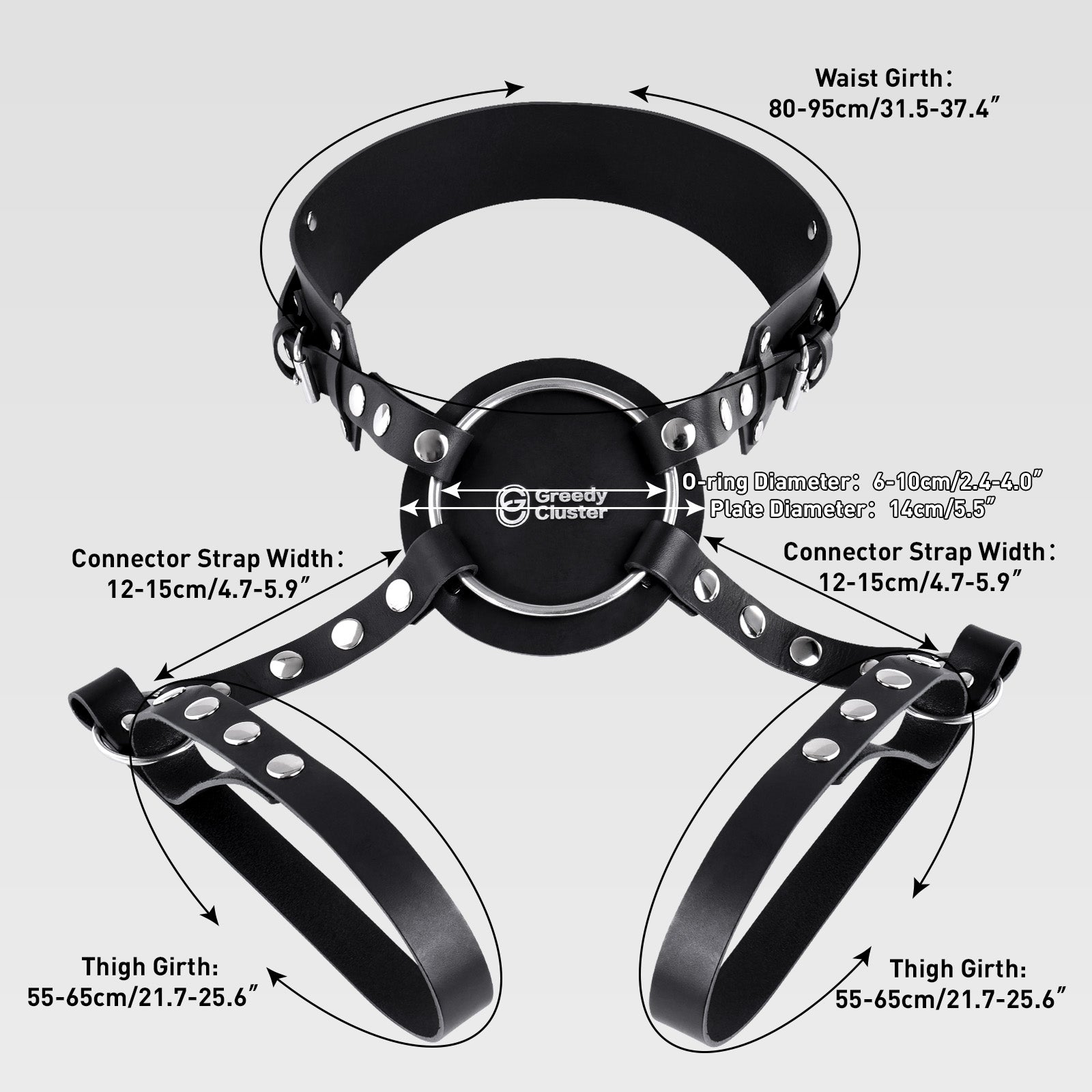 GreedyCluster STRAP-ON HARNESS adjustable harness accessory, black strap detail