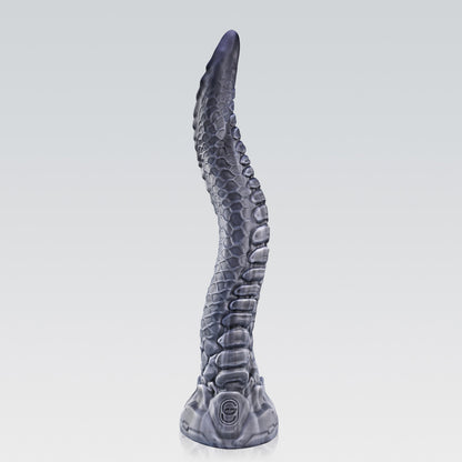 GreedyCluster SYREX dragon-tail silicone dildo, Argent long textured fantasy design