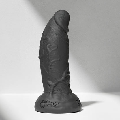 GreedyCluster THUG DILDO thick realistic silicone dildo, Charcoal anal training design