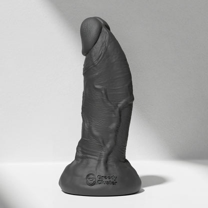 GreedyCluster THUG DILDO thick realistic silicone dildo, Charcoal anal training design