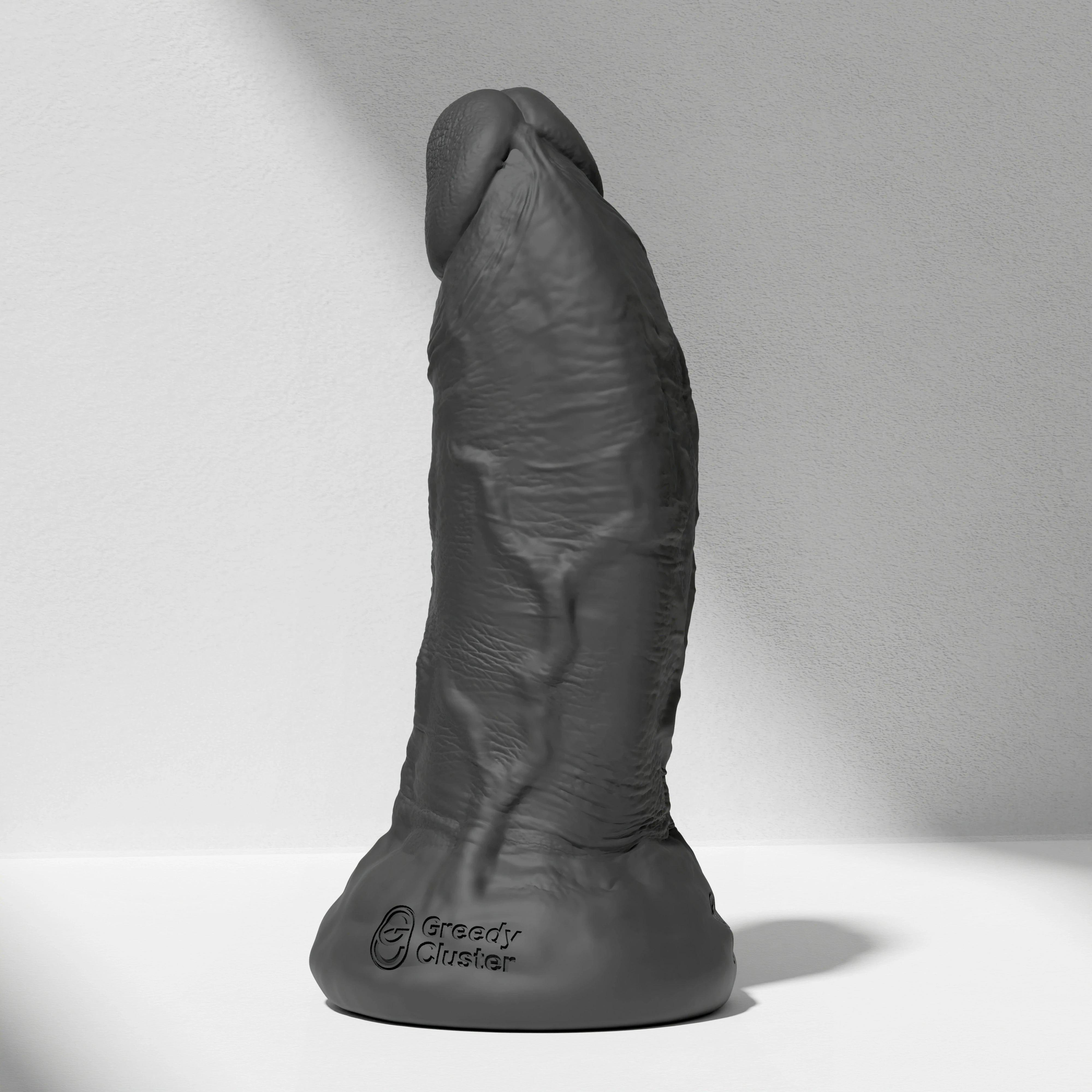 GreedyCluster THUG DILDO thick realistic silicone dildo, Charcoal anal training design