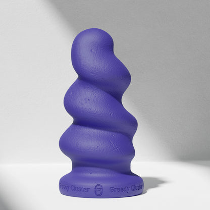 GreedyCluster TORNADO STOPPER spiral silicone butt plug in Azure, front view