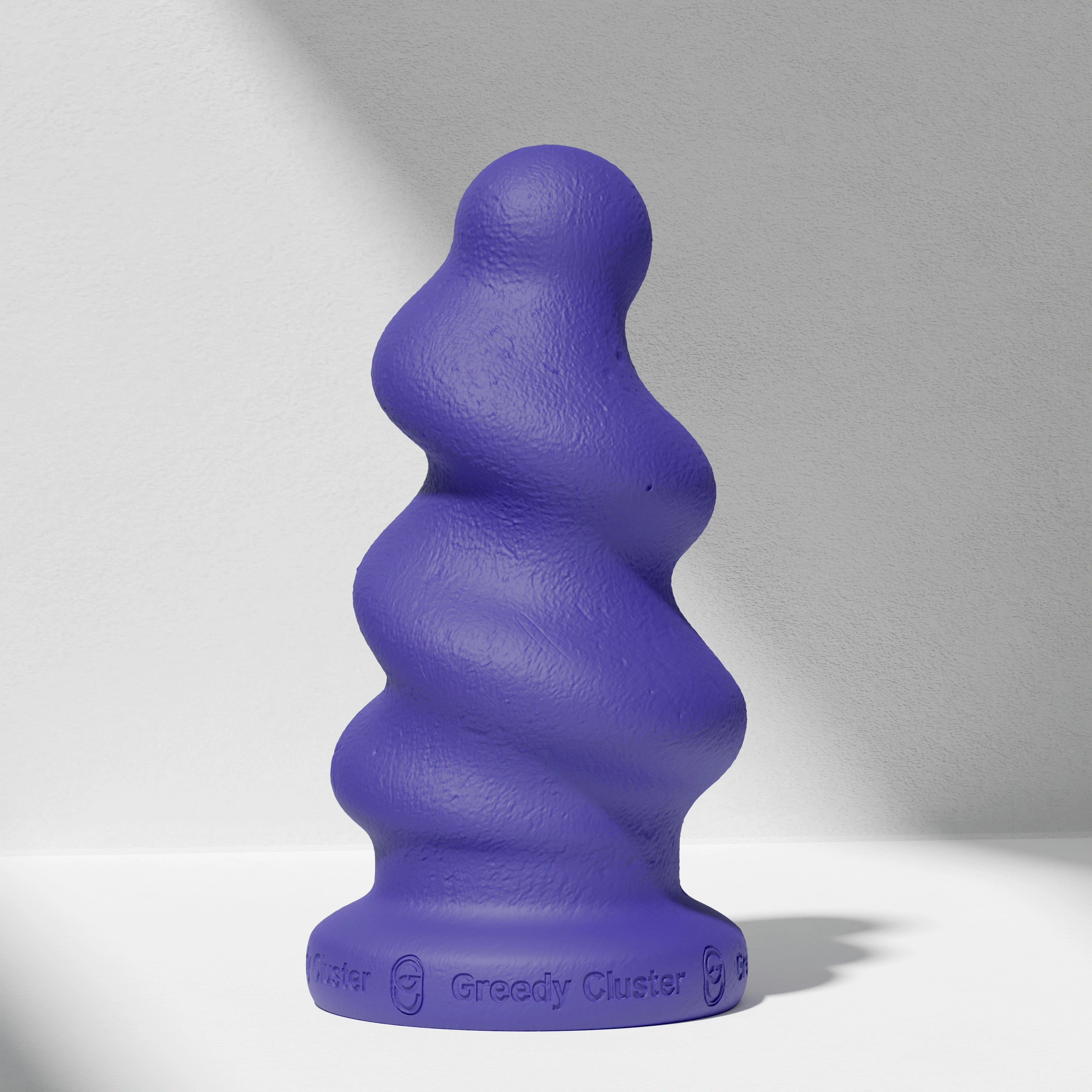 GreedyCluster TORNADO STOPPER spiral silicone butt plug in Azure with twisted texture