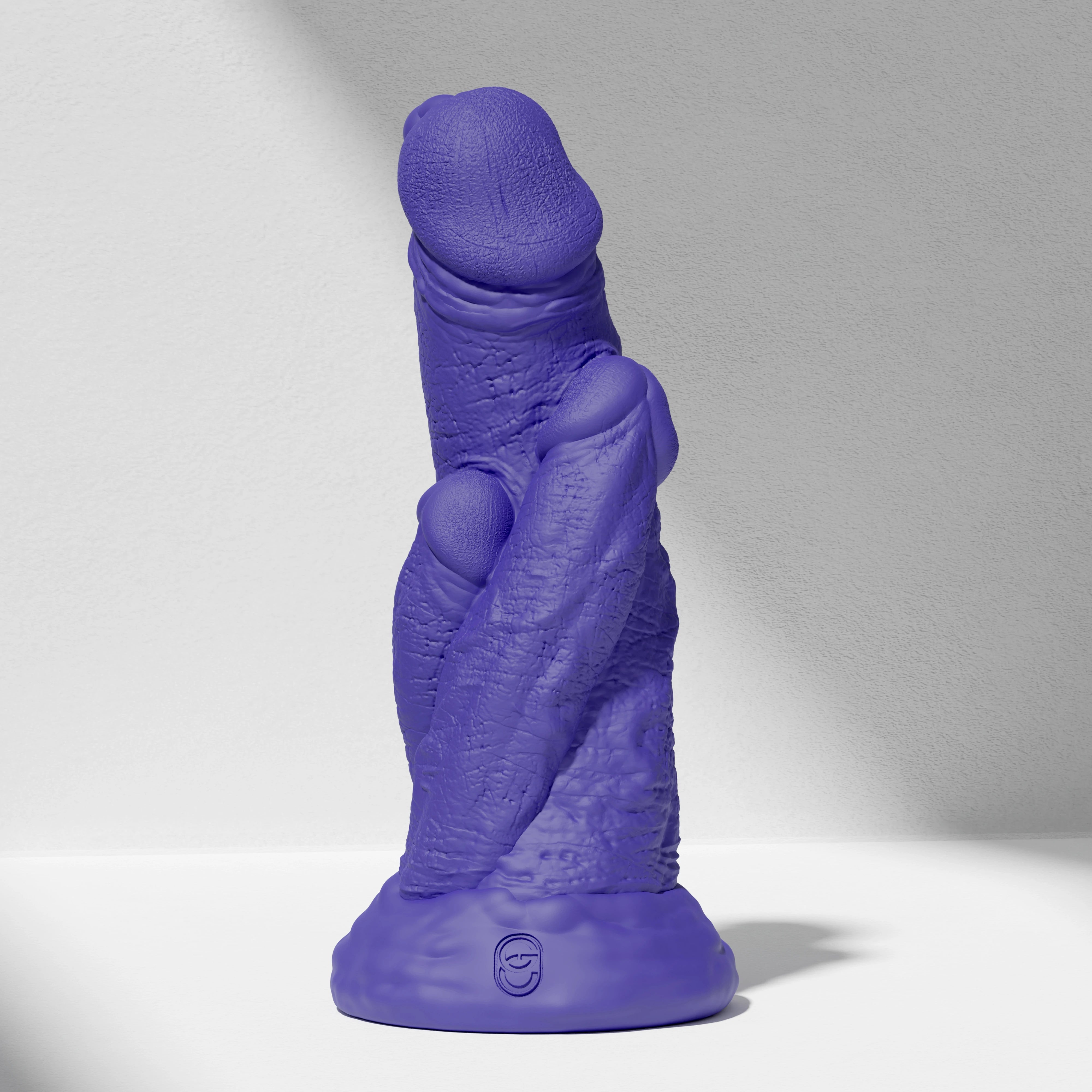 GreedyCluster TRIPLE DRAGON DILDO thick fantasy silicone dildo in Azure
