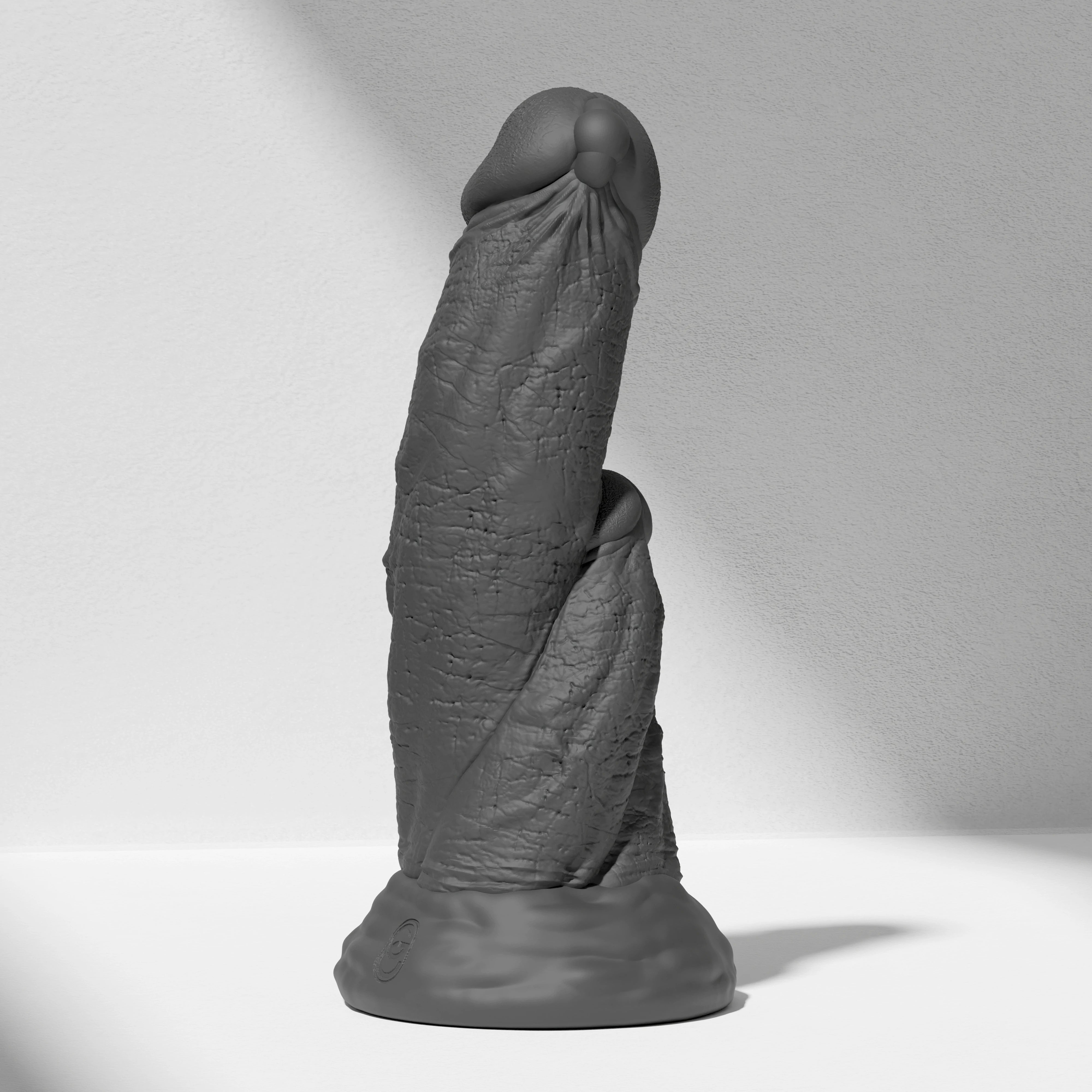 GreedyCluster TRIPLE DRAGON DILDO thick fantasy silicone dildo in Charcoal