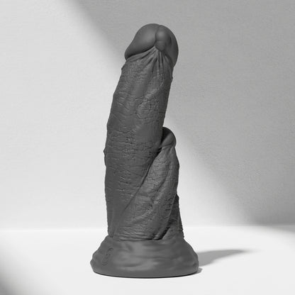 GreedyCluster TRIPLE DRAGON DILDO thick fantasy silicone dildo in Charcoal