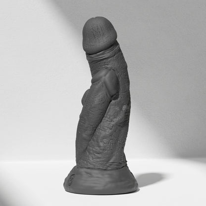 GreedyCluster TRIPLE DRAGON DILDO thick fantasy silicone dildo in Charcoal