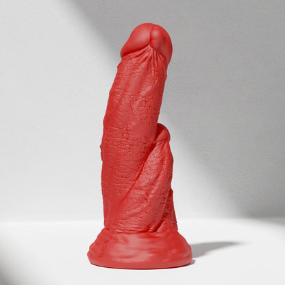 GreedyCluster TRIPLE DRAGON DILDO thick fantasy silicone dildo in Scarlett