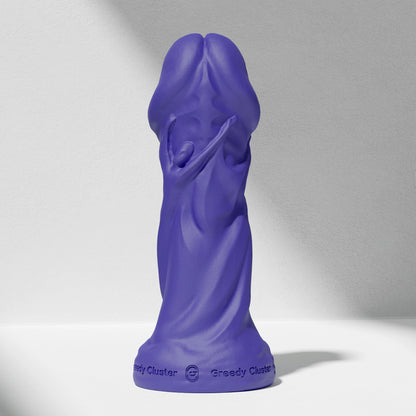 GreedyCluster TROPHY DILDO fantasy silicone dildo, Azure blue sculpted design