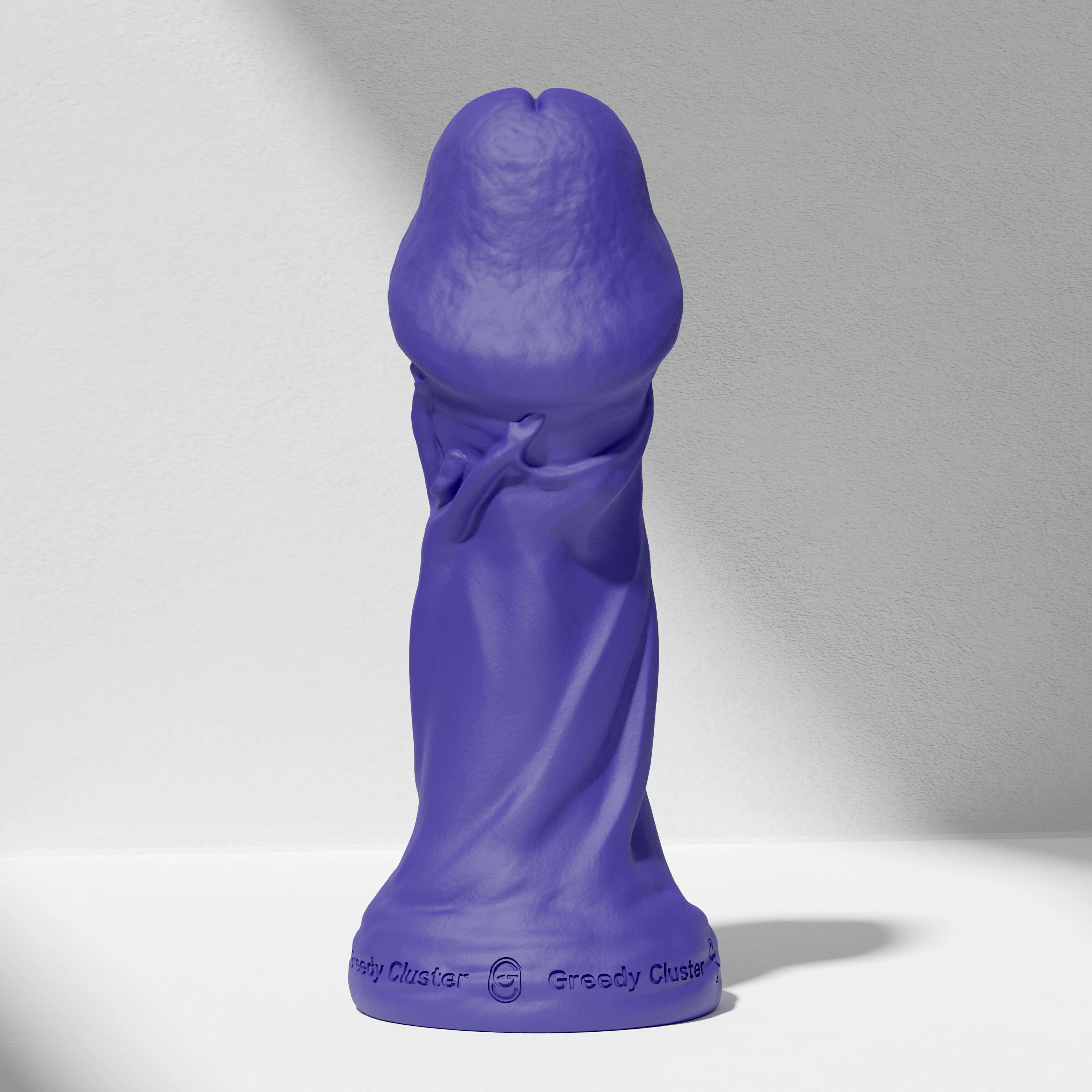 GreedyCluster TROPHY DILDO fantasy silicone dildo, Azure blue sculpted design