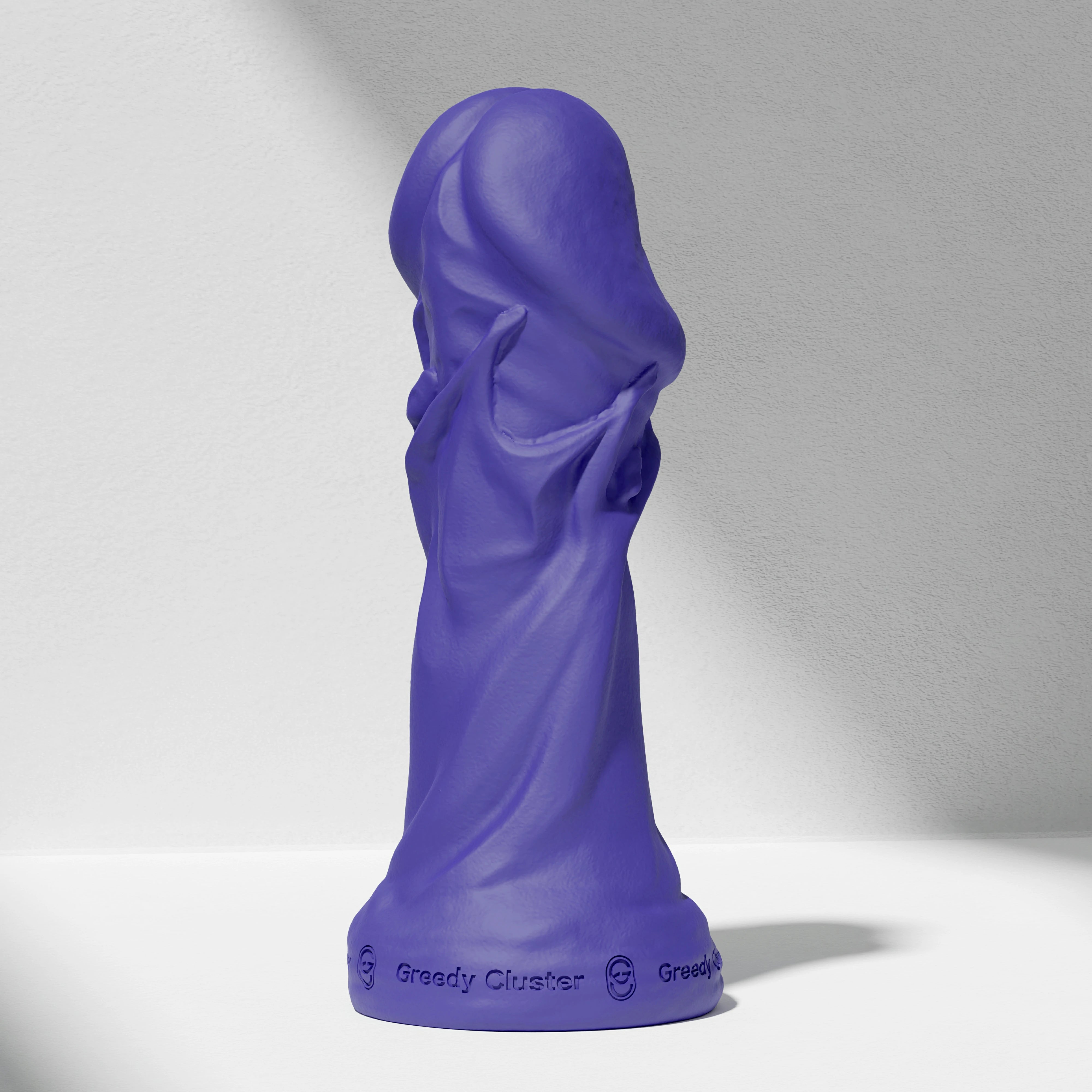 GreedyCluster TROPHY DILDO fantasy silicone dildo, Azure blue sculpted design