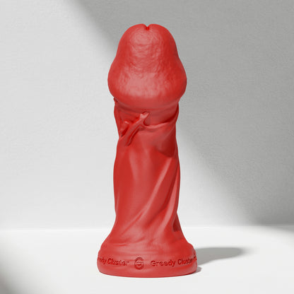 GreedyCluster TROPHY DILDO fantasy silicone dildo, Scarlett red sculpted design