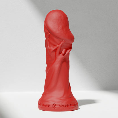 GreedyCluster TROPHY DILDO fantasy silicone dildo, Scarlett red sculpted design