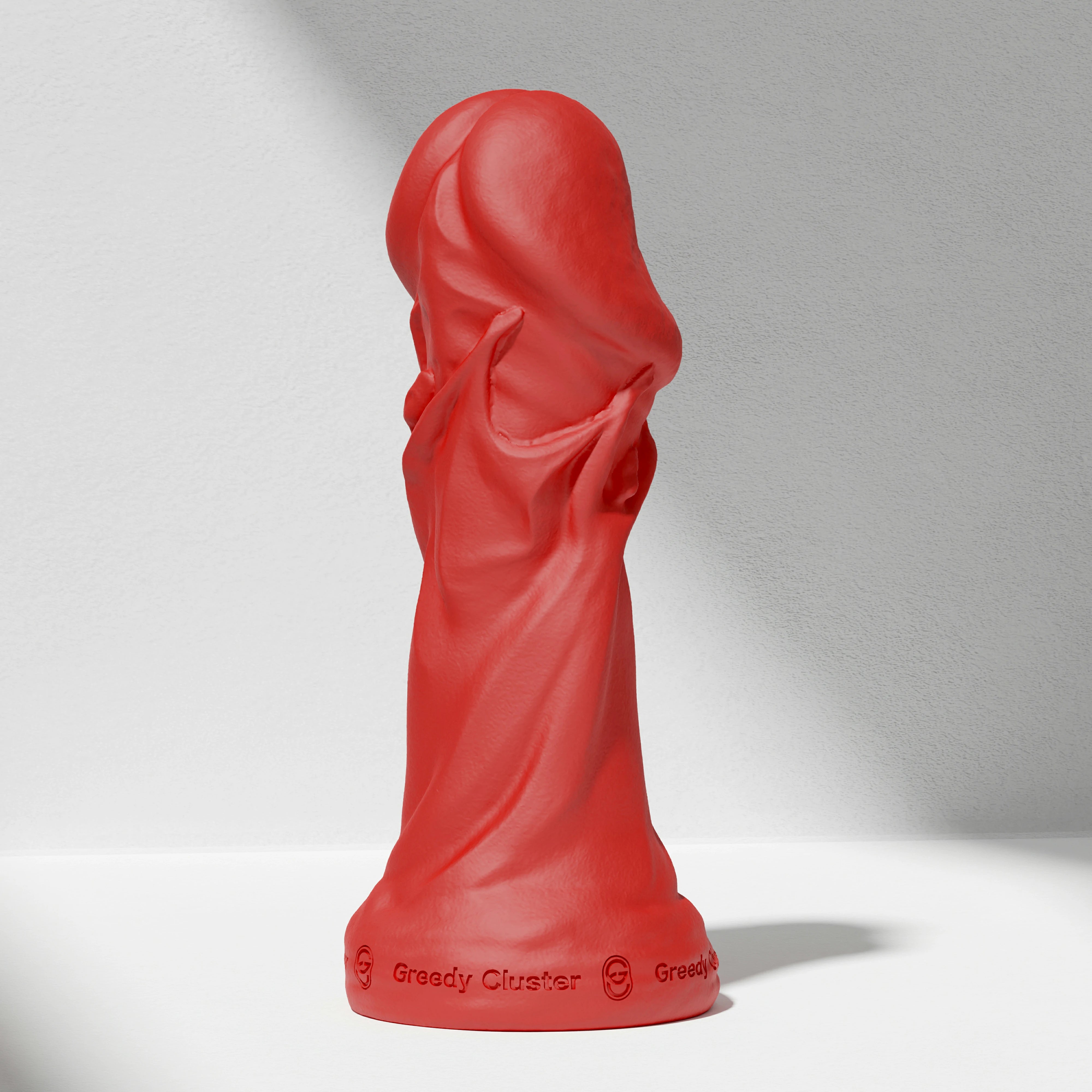 GreedyCluster TROPHY DILDO fantasy silicone dildo, Scarlett red sculpted design