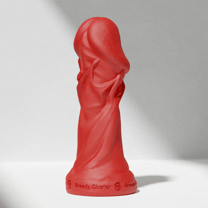 GreedyCluster TROPHY DILDO fantasy silicone dildo, Scarlett red sculpted design