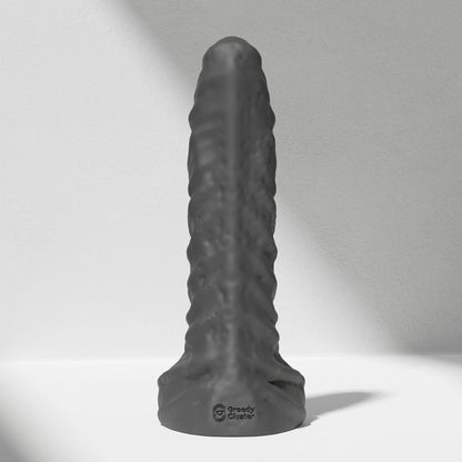 GreedyCluster TYRAN DILDO curved alien silicone dildo in Charcoal