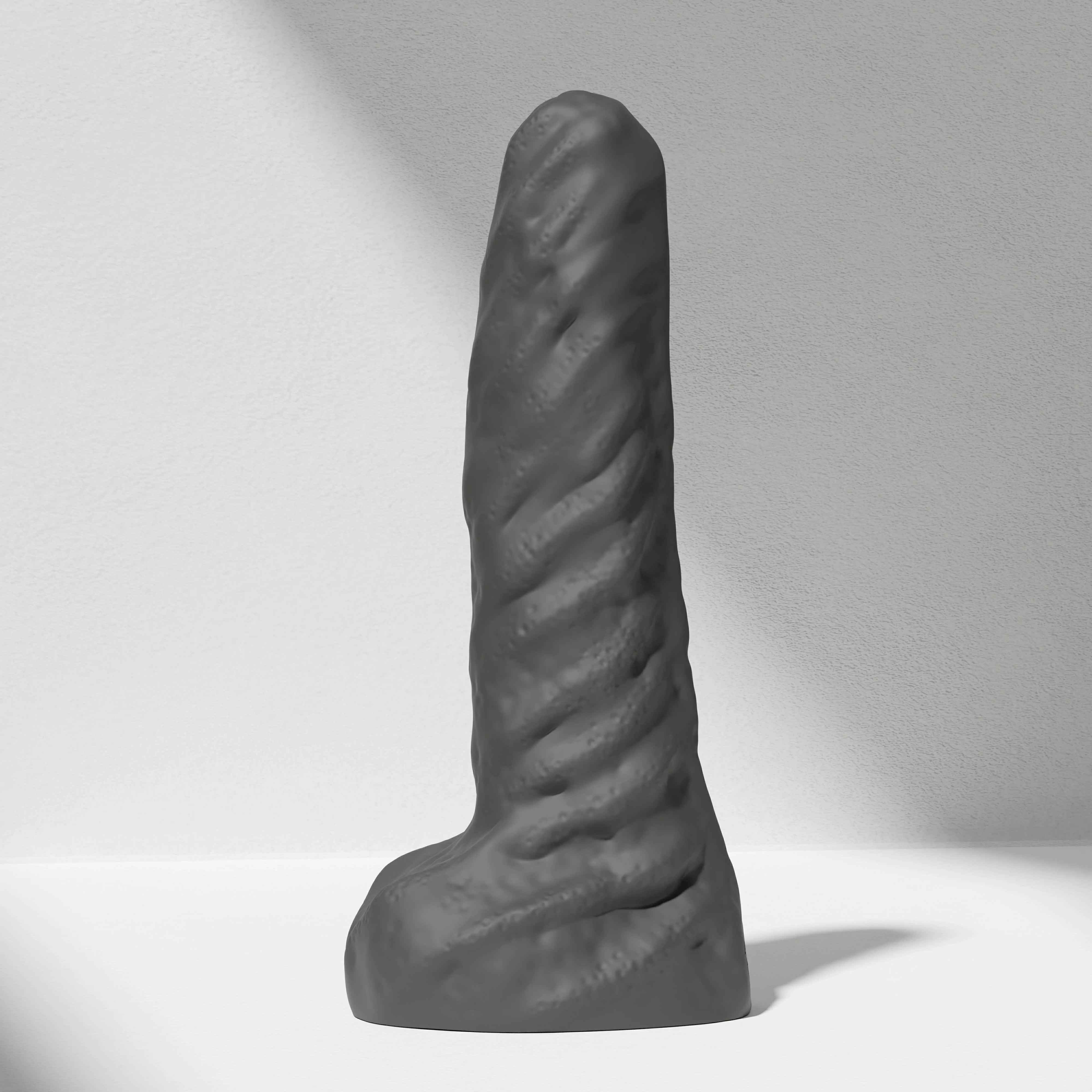 GreedyCluster TYRAN DILDO curved alien silicone dildo in Charcoal
