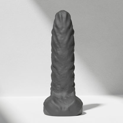 GreedyCluster TYRAN DILDO curved alien silicone dildo in Charcoal