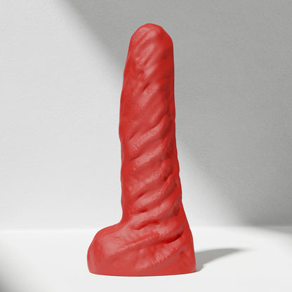 GreedyCluster TYRAN DILDO curved alien silicone dildo in Scarlett