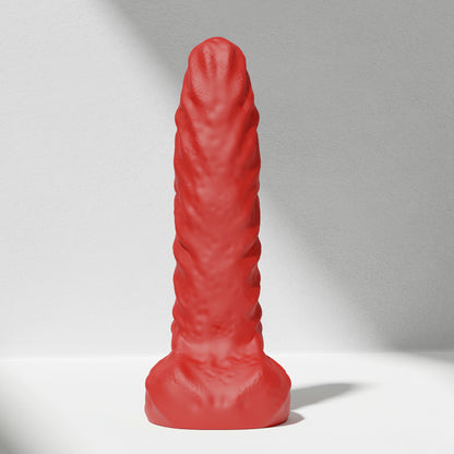 GreedyCluster TYRAN DILDO curved alien silicone dildo in Scarlett