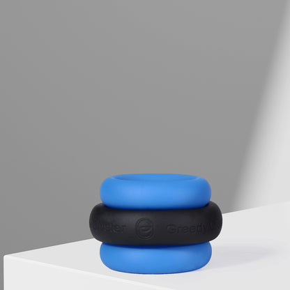 GreedyCluster O-RING 01 platinum silicone cock ring set with flexible ring design