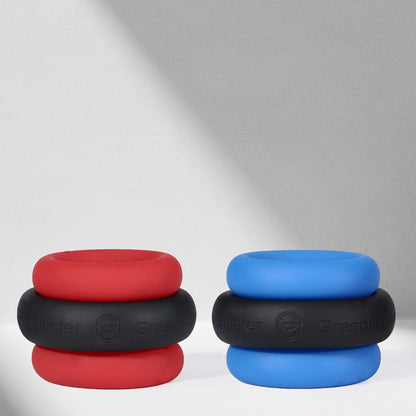 GreedyCluster O-RING 01 platinum silicone cock ring set with flexible ring design