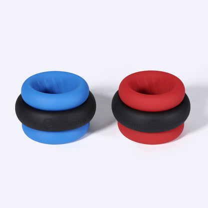GreedyCluster O-RING 01 platinum silicone cock ring set with flexible ring design