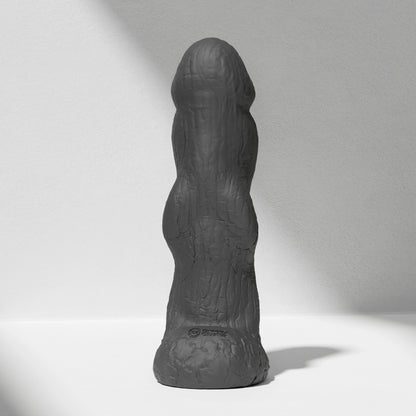 GreedyCluster HADES textured knot silicone dildo in Charcoal