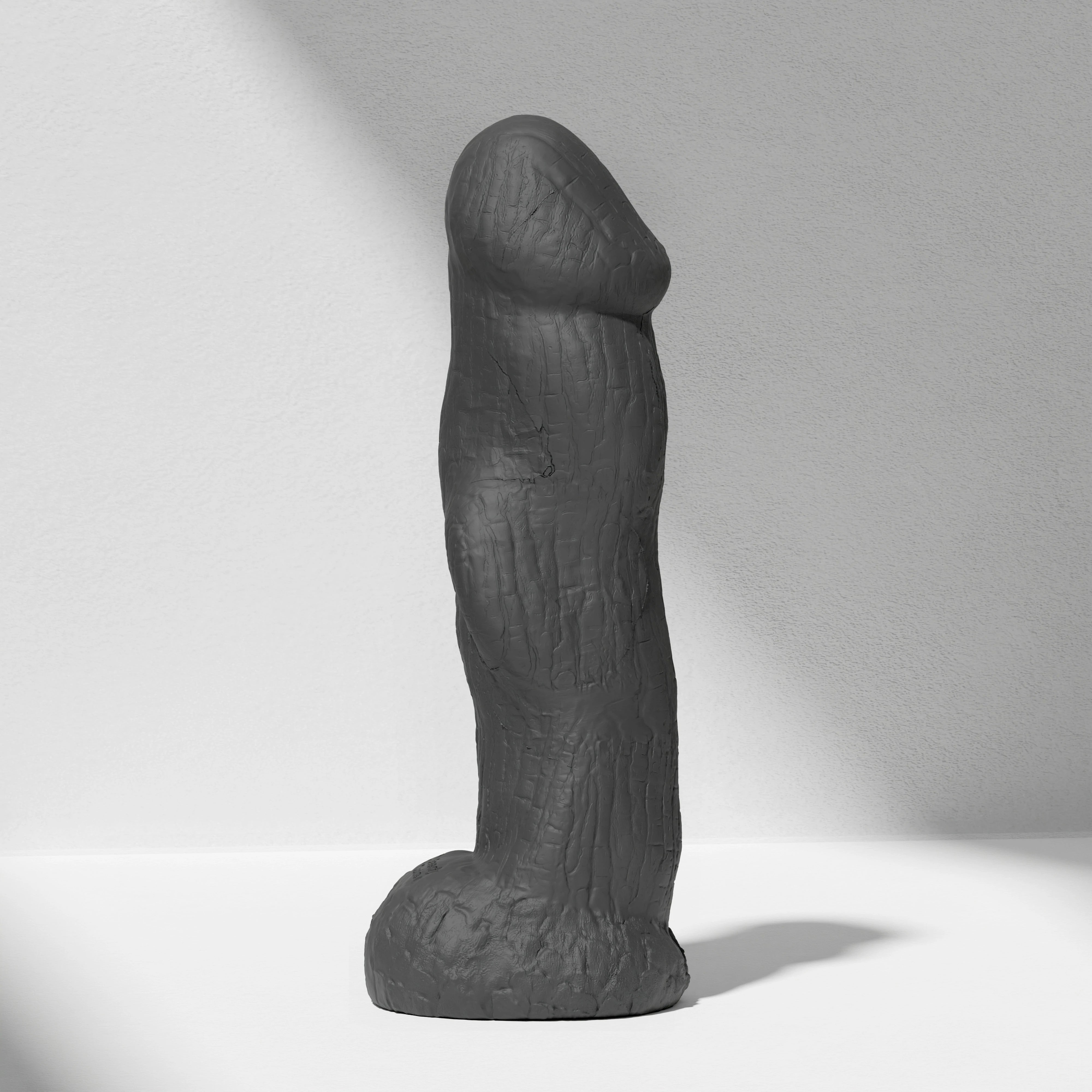 GreedyCluster HADES textured knot silicone dildo in Charcoal