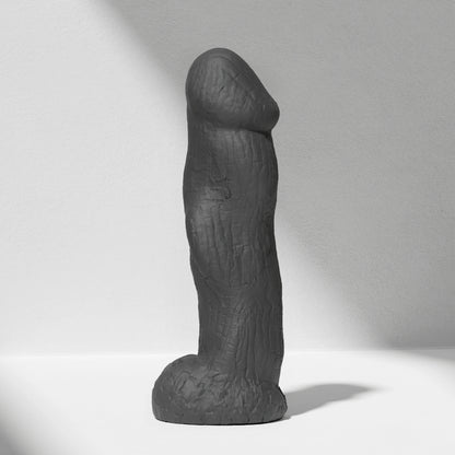 GreedyCluster HADES textured knot silicone dildo in Charcoal