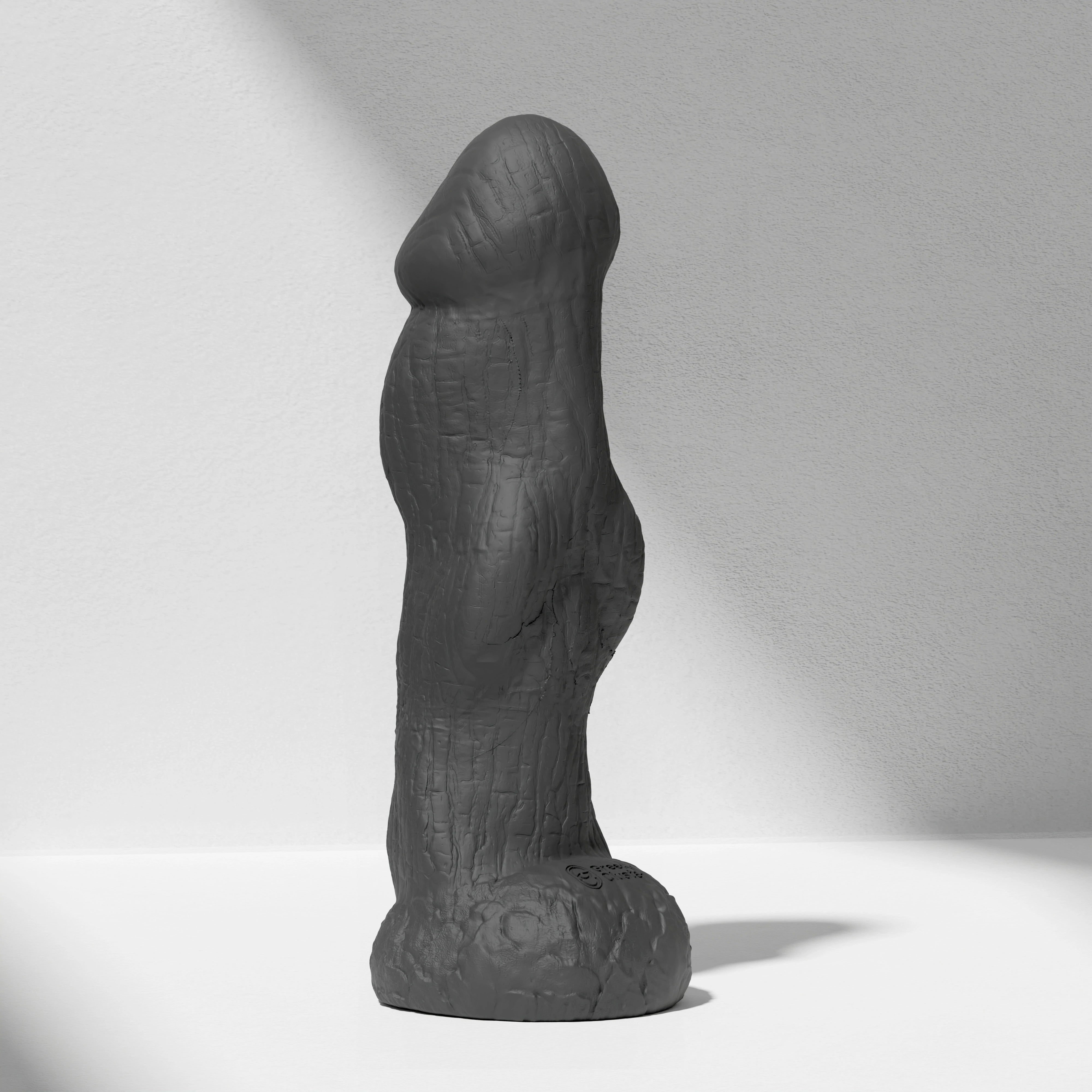 GreedyCluster HADES textured knot silicone dildo in Charcoal