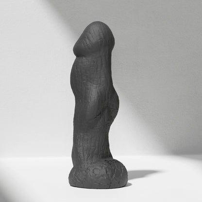 GreedyCluster HADES textured knot silicone dildo in Charcoal