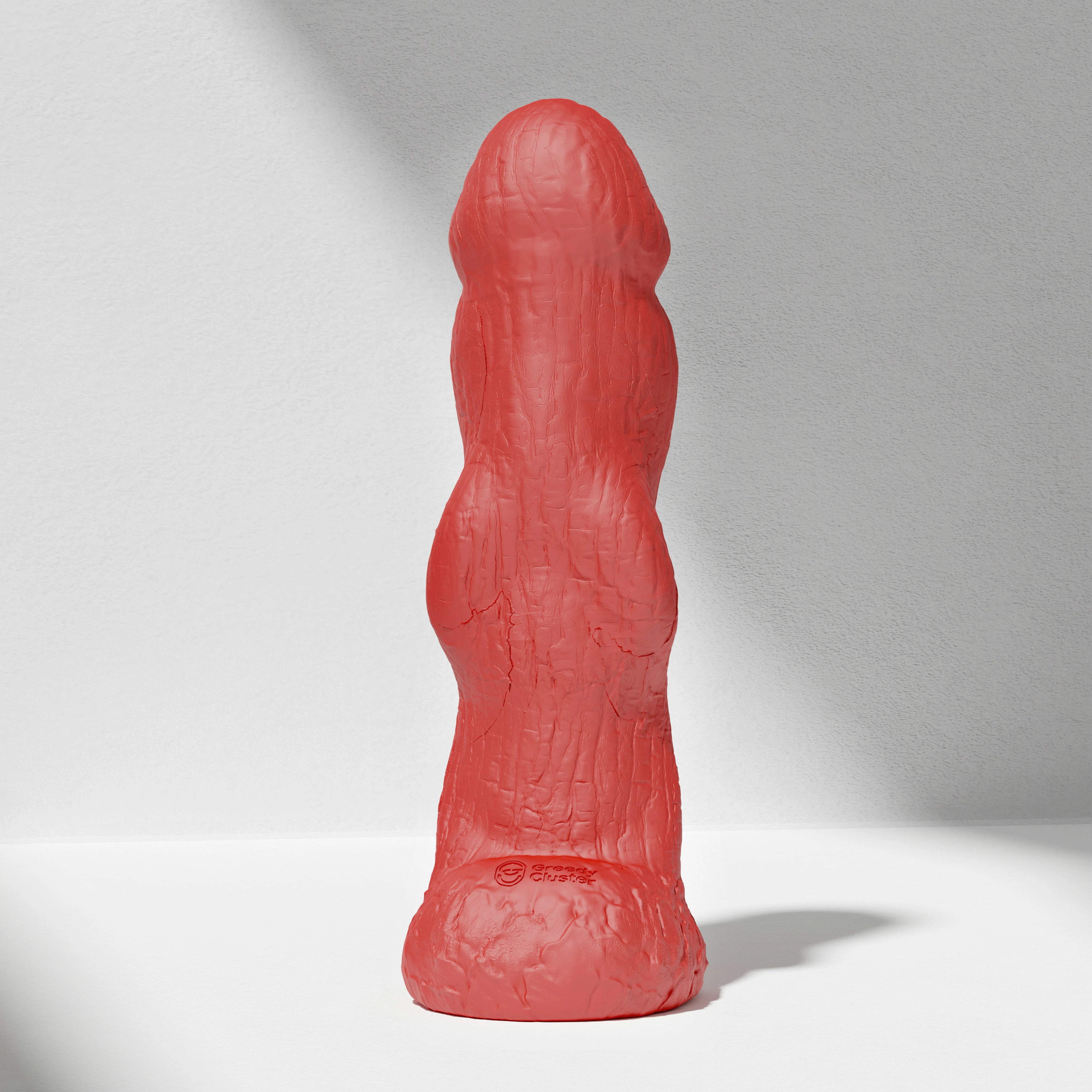 GreedyCluster HADES textured knot silicone dildo in Scarlett