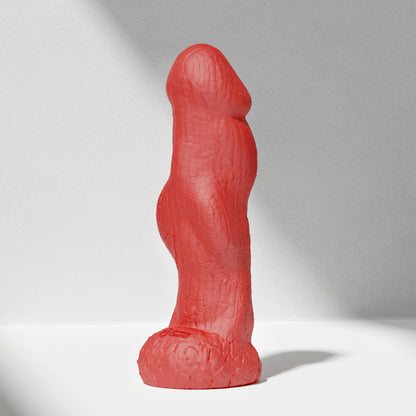 GreedyCluster HADES textured knot silicone dildo in Scarlett