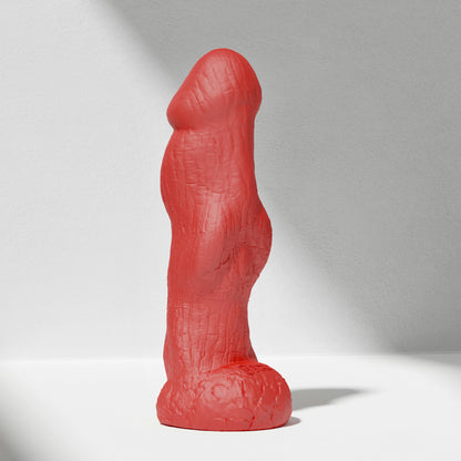 GreedyCluster HADES textured knot silicone dildo in Scarlett