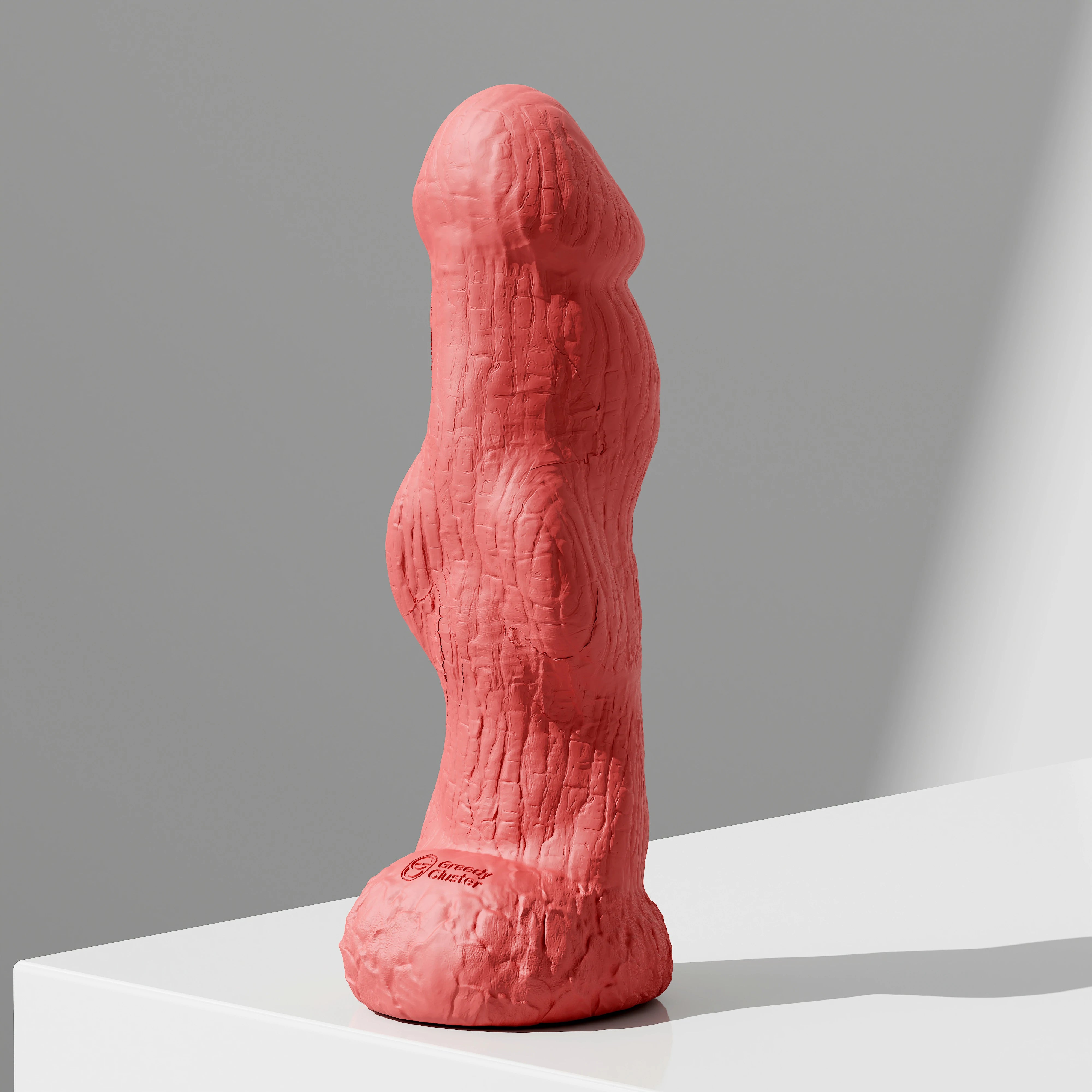 GreedyCluster HADES textured knot silicone dildo in Scarlett
