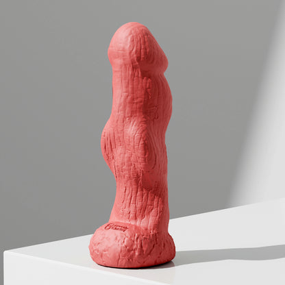 GreedyCluster HADES textured knot silicone dildo in Scarlett